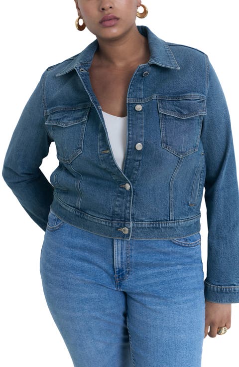 Pockets Denim Jacket (Regular & Plus)