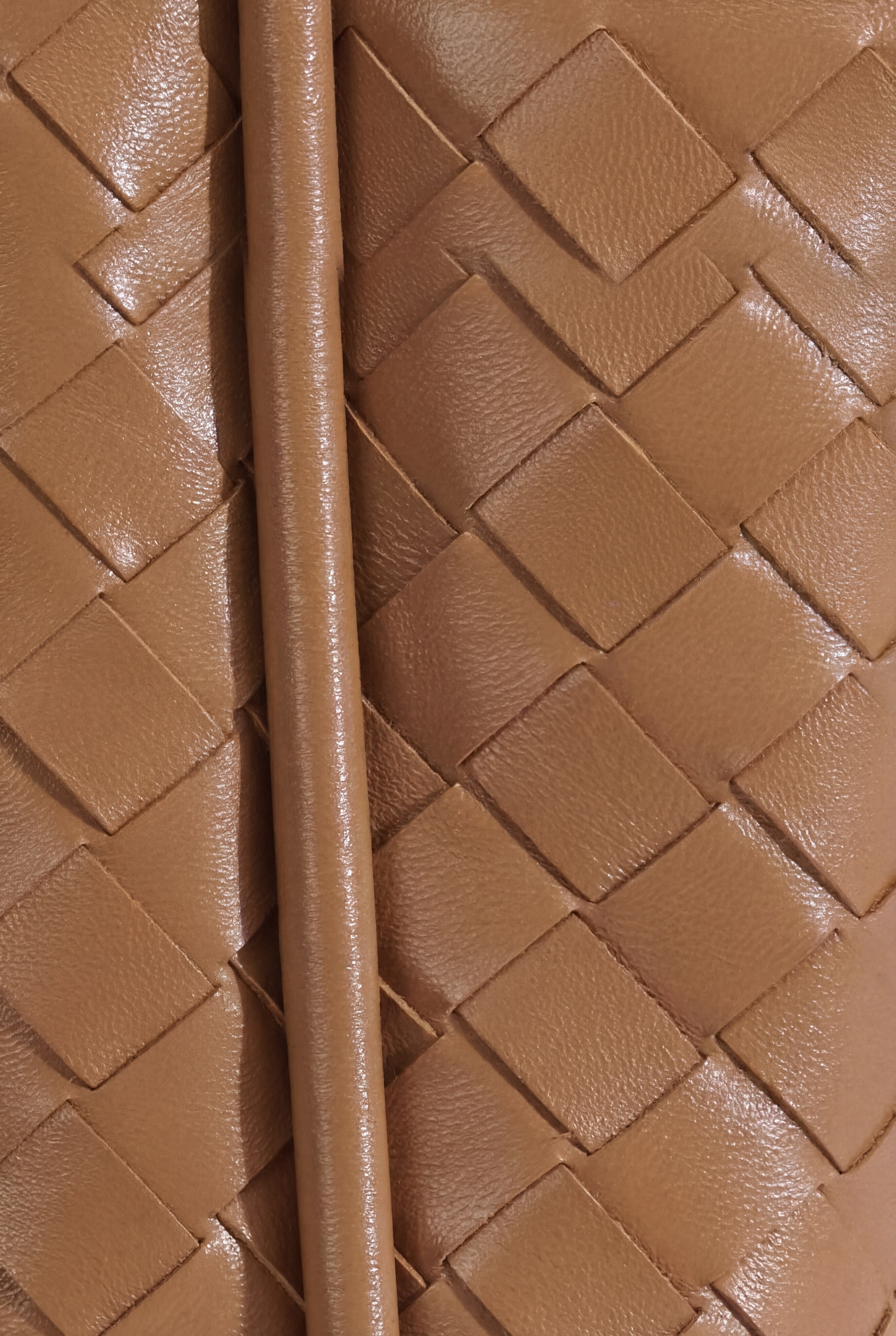 FURNIQ UK Portland Woven Leather Top Handle Bag, Alternate, color, Tan Brown