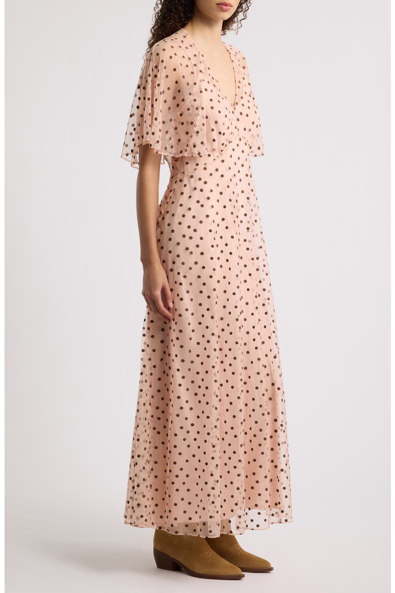 The Festal Dot Print Maxi Dress, Alternate, color, PINK DOT