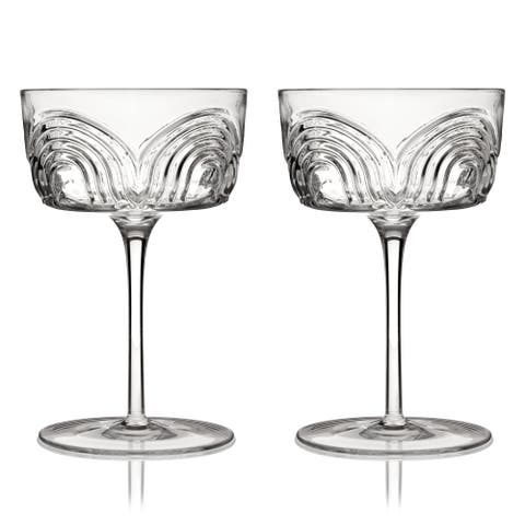 Deco Beau Crystal Coupes Set of 2