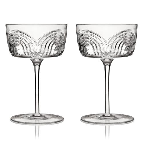 Viski Deco Beau Crystal Coupes Set of 2 in Clear 