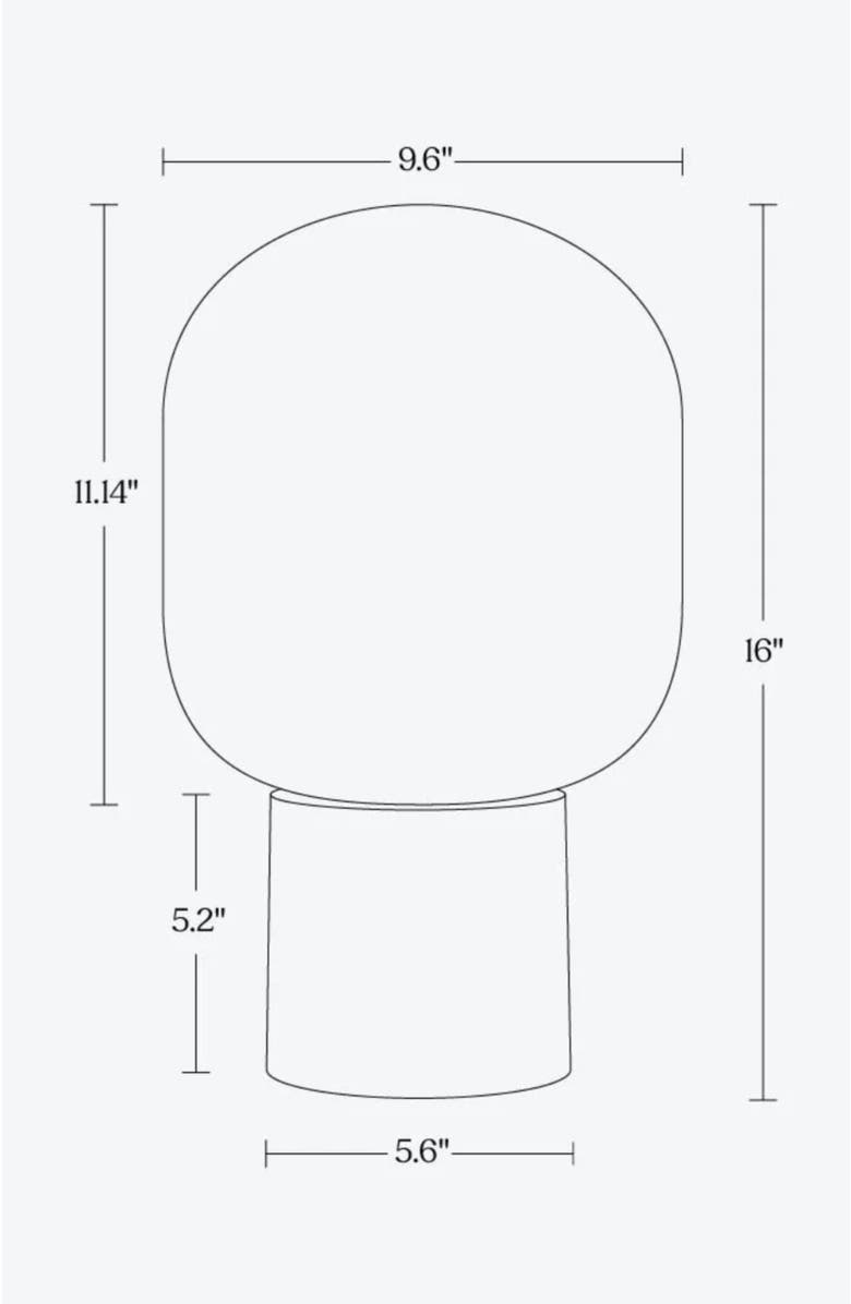 Brightech Bruce 16" LED Table Lamp with Cement Base and Textured Glass Dome, Alternate, color, Classic Black