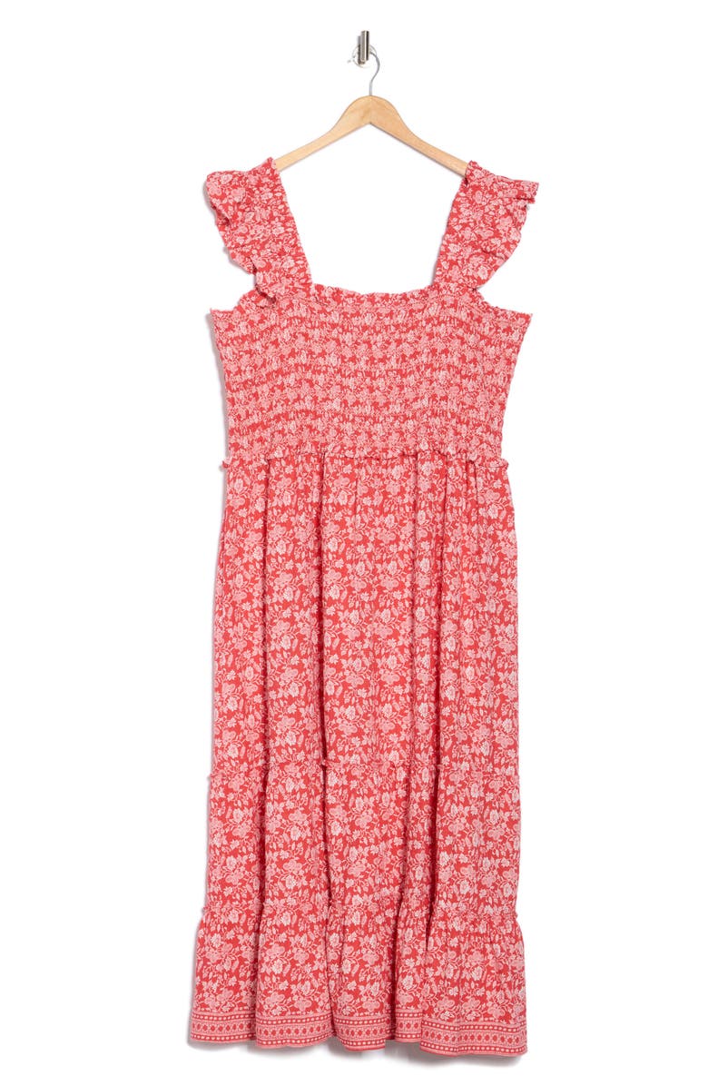 MAX STUDIO Sleeveless Midi Sundress, Alternate, color, Washed Red Vintage Stencil