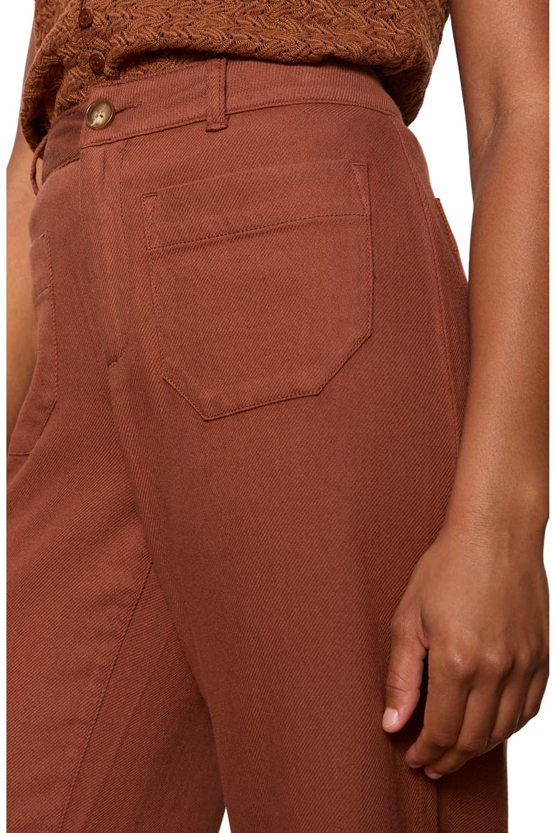 Soft Marine High Waist Wide Leg Crop Cotton Pants, Alternate, color, ANCIENT CLAY IVORY