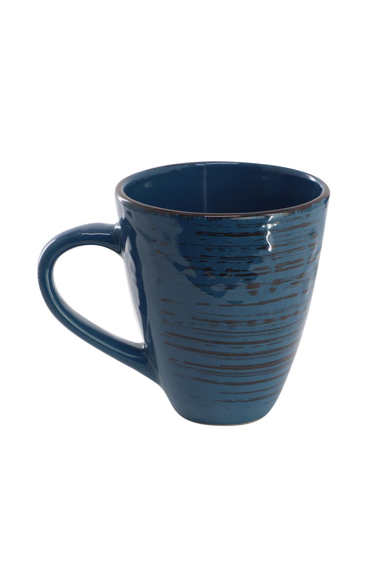 Elama Malibu Deep Ocean 16-Piece Stoneware Dinnerware Set, Alternate, color, Blue