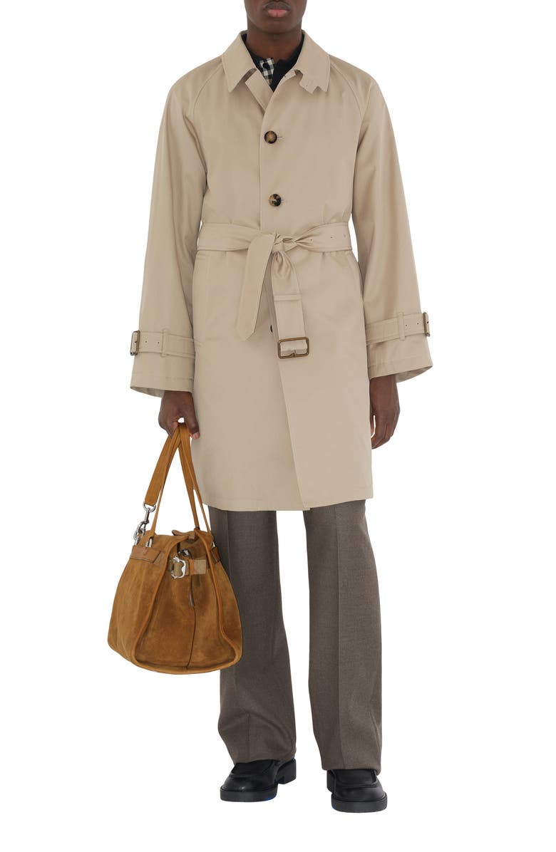 Burberry Cotton Gabardine Long Car Coat, Main, color, 