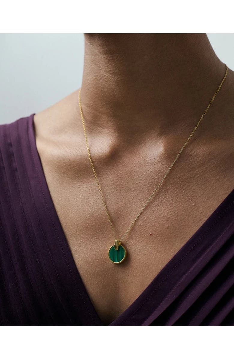 Astley Clarke Gold Stilla Malachite Necklace, Alternate, color, Malachite