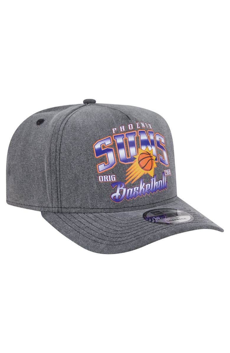 New Era Men's New Era  Charcoal Phoenix Suns Throwback Washed Pre-Curved 9FIFTY Snapback Hat, Alternate, color, Charcoal