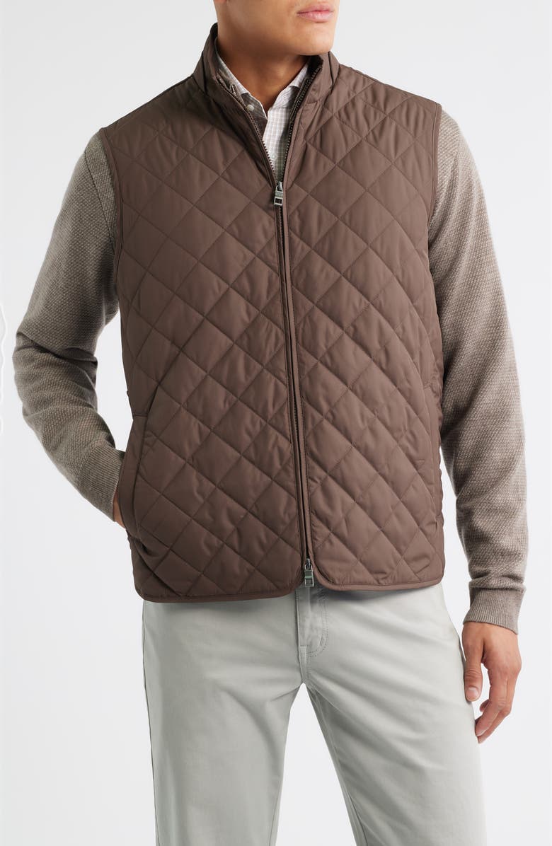 Peter Millar Essex Water Resistant Quilted Vest, Alternate, color, French Press