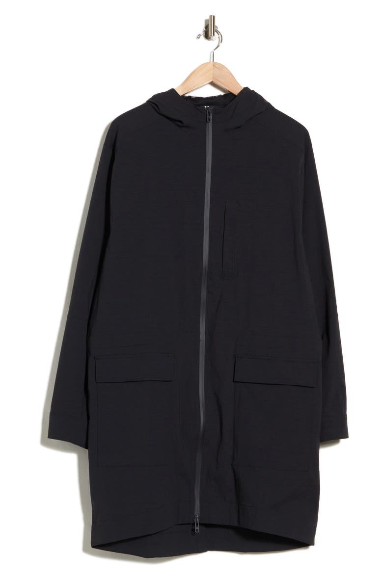 Unstoppable Textured Longline Jacket, Main, color, 001 BLACK
