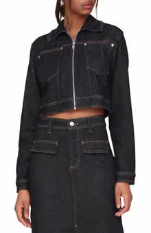 Avec Les Filles Crop Denim Jacket
