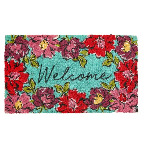 In Bloom Welcome Coir Mat Multi Coir Summer