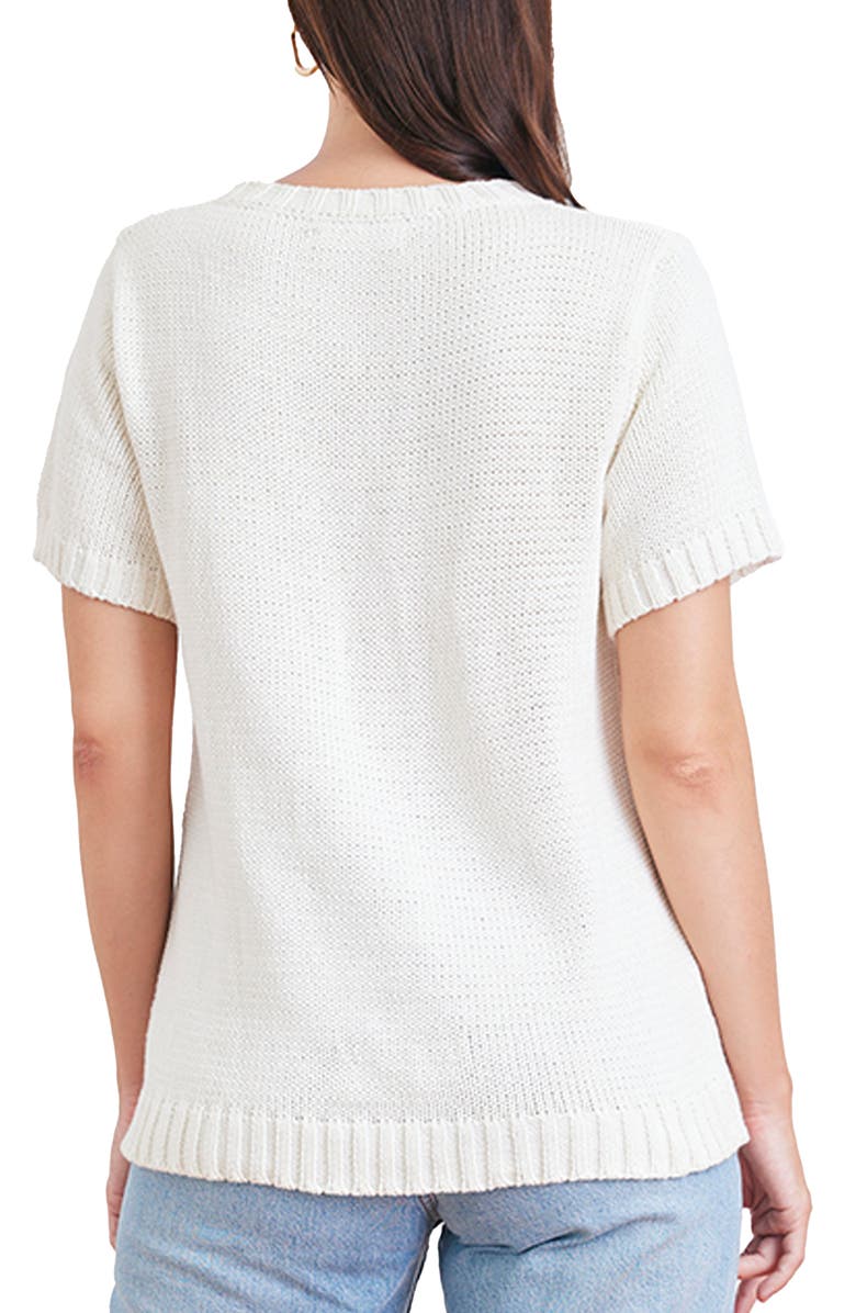 Paneros Clothing Simone Cotton Sweater Tee, Alternate, color, Off White