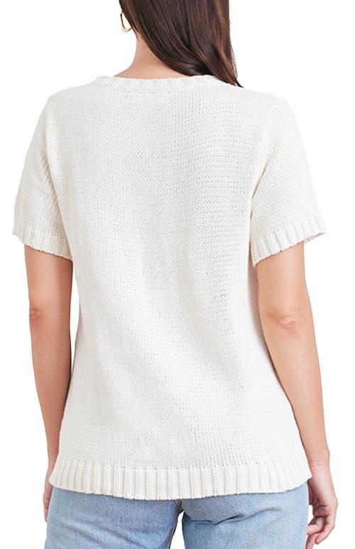 Paneros Clothing Simone Cotton Sweater Tee In White