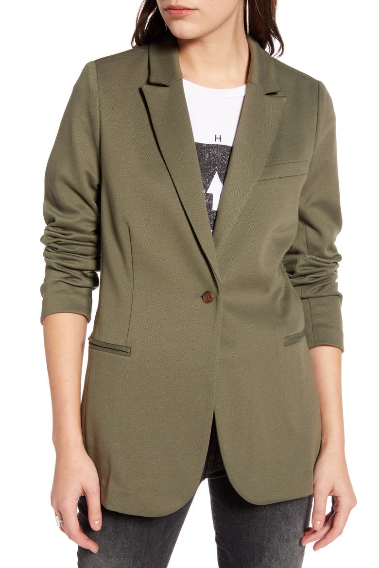 Long Knit Blazer, Alternate, color, OLIVE SARMA