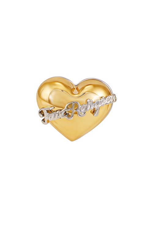 True Religion Heart Logo Ring In Gold