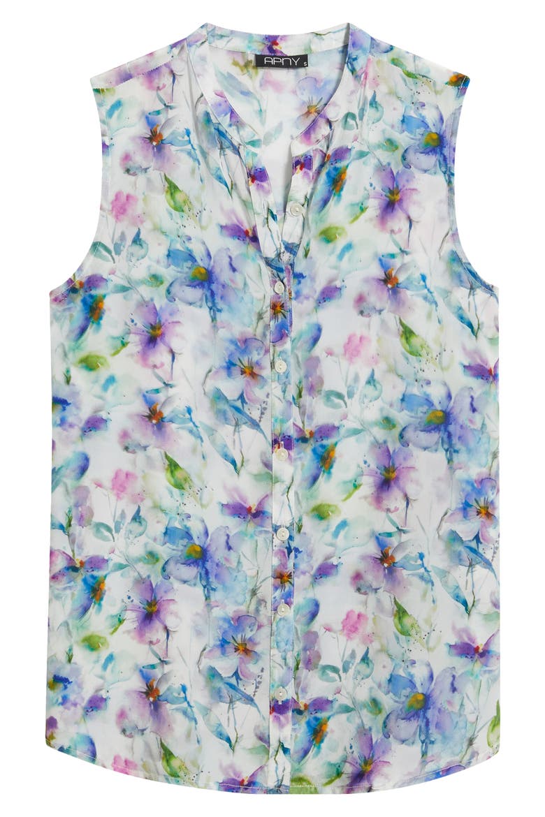 Print Sleeveless Shirt, Alternate, color, GREY MULTI