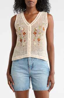 Forgotten Grace Embroidered Crochet Tank