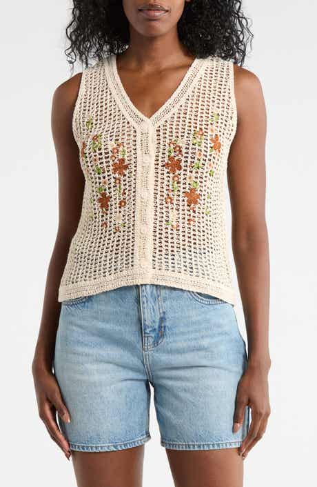 Forgotten Grace Embroidered Crochet Tank