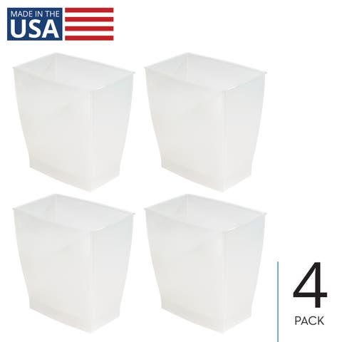 Small Rectangular Bathroom Trash Cans - Set of 4 - Gray
