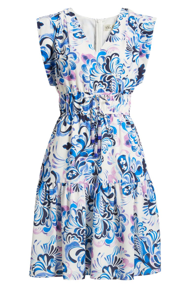 Obi Floral Dress, Alternate, color, IVORY MULT