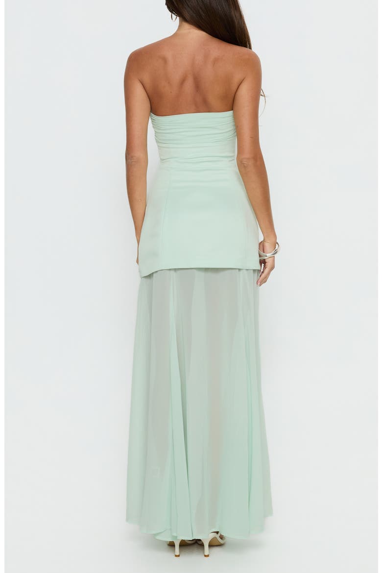Strapless Chiffon Gown, Alternate, color, GREEN