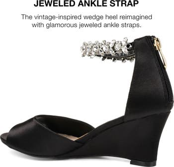 Journee Collection JOURNEE Connor Embellished Strap Wedge Sandal