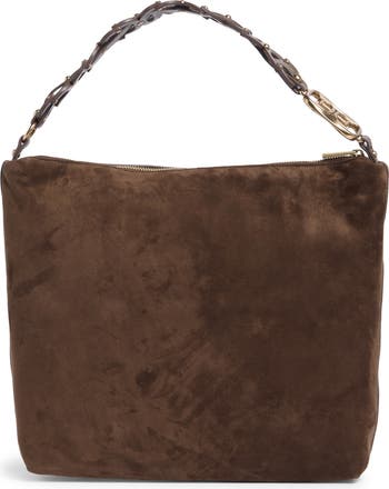 Marilyn Chain Link Suede Shoulder Bag
