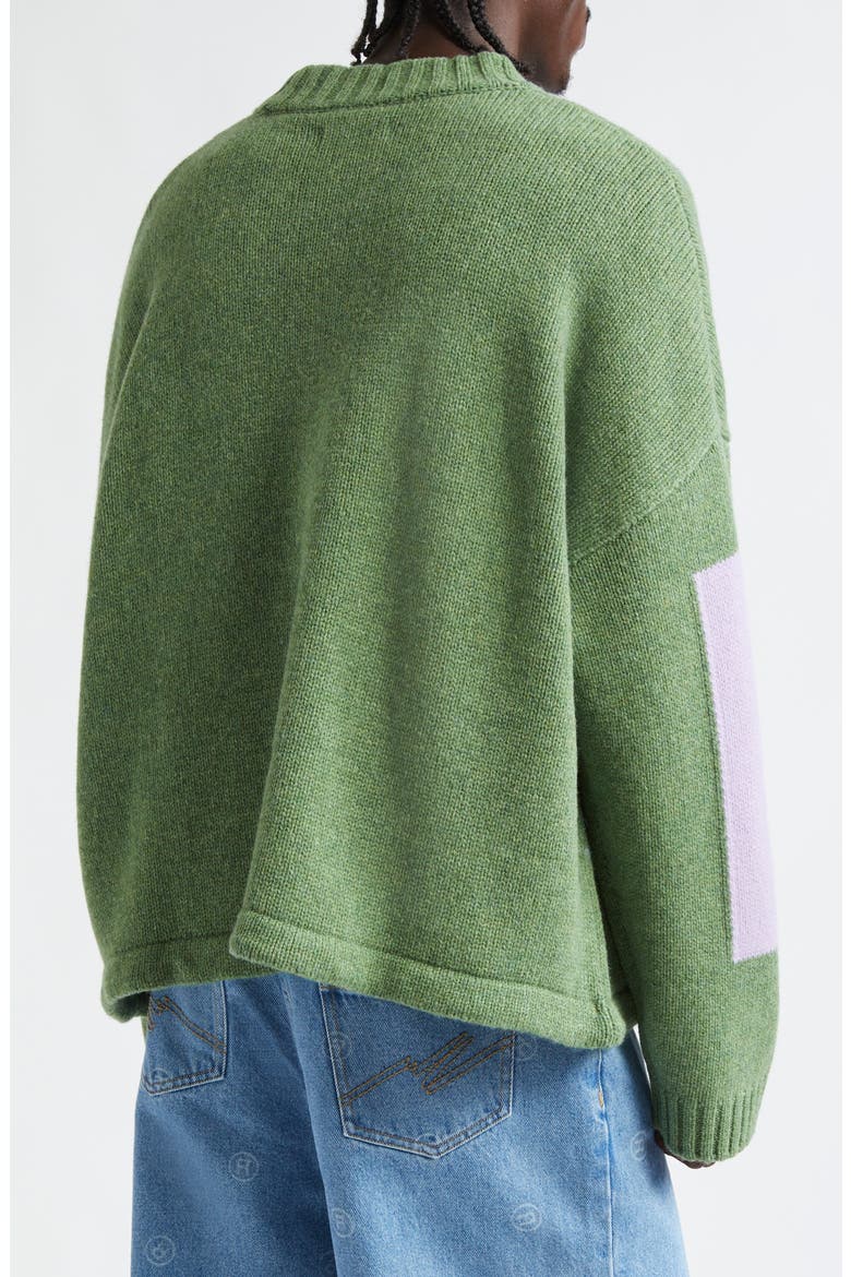 Circle Logo Lambswool Graphic Sweater, Alternate, color, GREEN