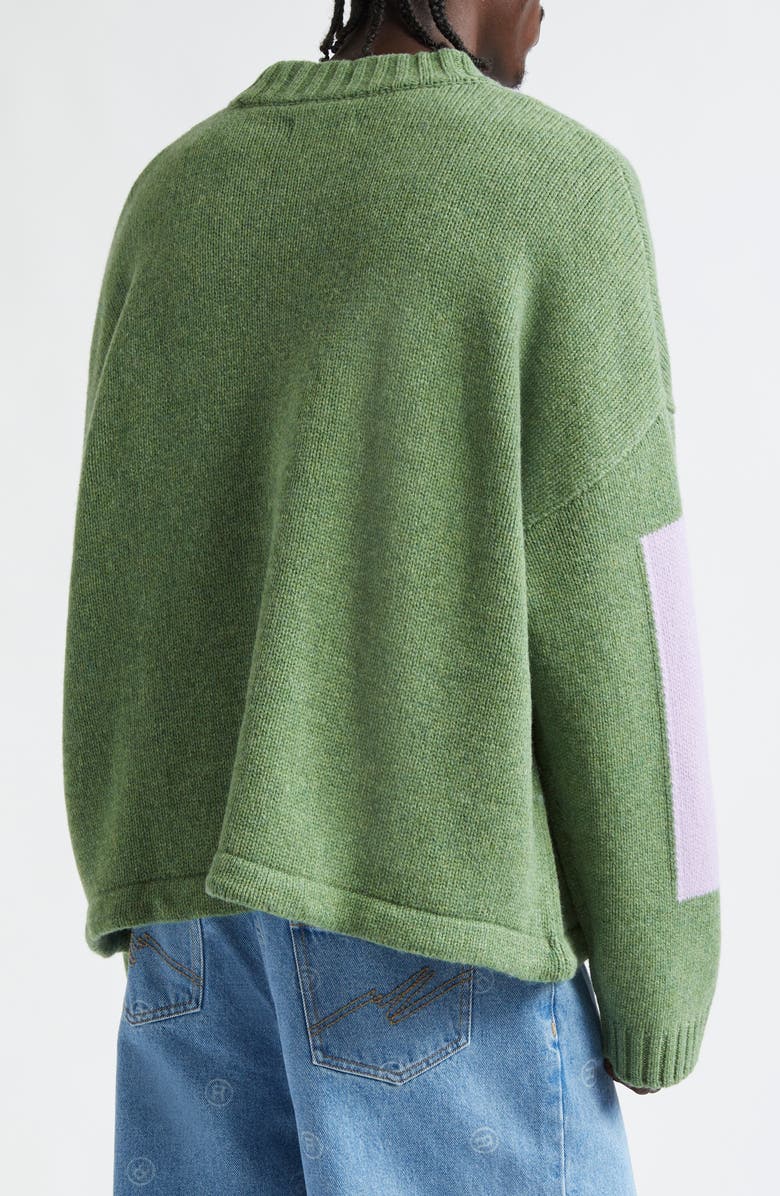 Martine Rose Circle Logo Lambswool Graphic Sweater, Alternate, color, 