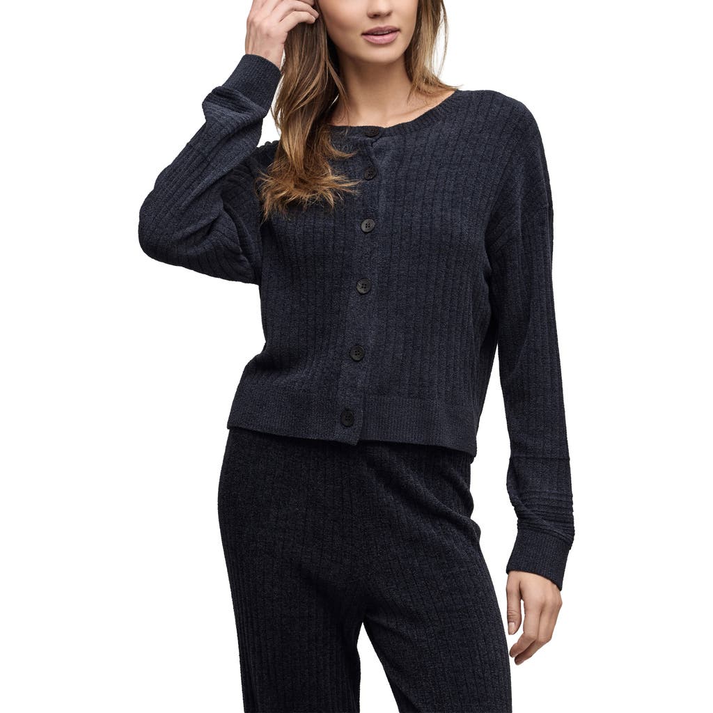 Barefoot Dreams Cozychic® Ultra Lite® Textured Ribbed Cardigan In Black