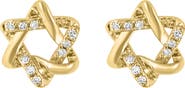 EFFY 14K Yellow Gold Diamond Star of David Stud Earrings - 0.05ct.