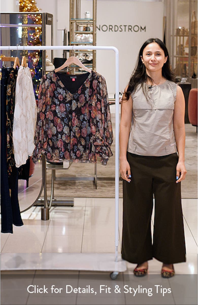 Metallic Balloon Sleeve Top, sales video thumbnail