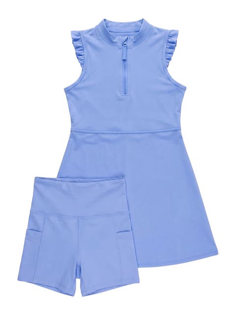 UPF50+ Sleeveless Zip Ruffle Sleeve Active Dress
