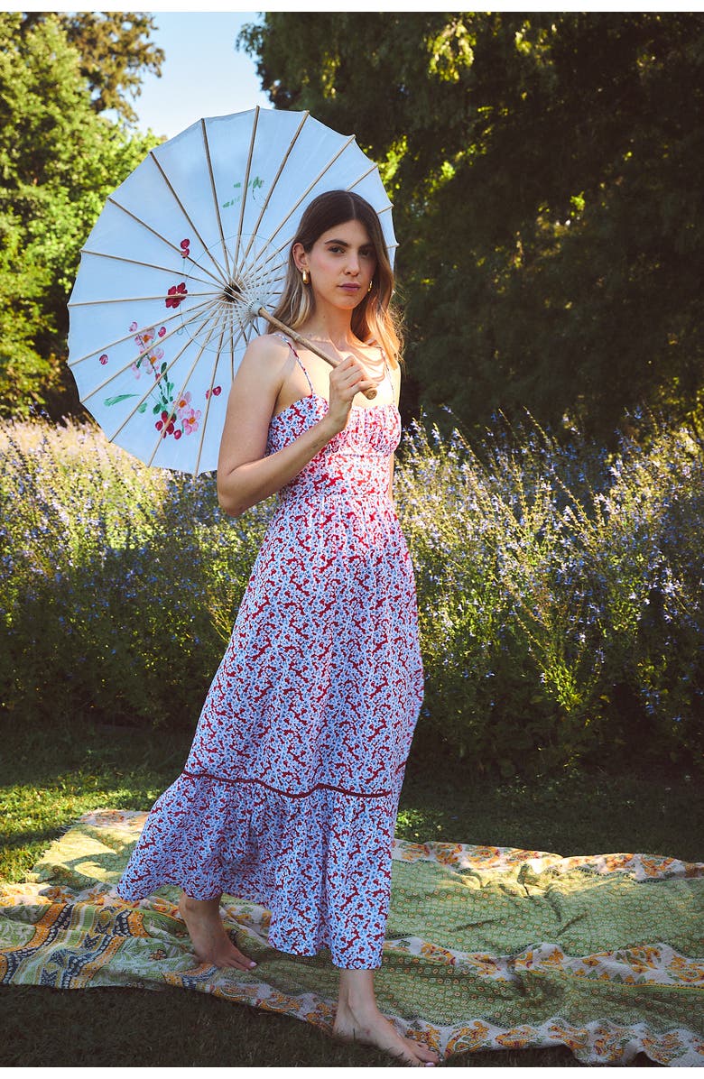 Ro's Garden Flynn Maxi Dress, Alternate, color, Red Botan