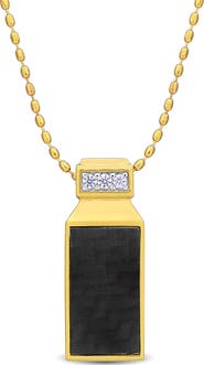 Julianna B. Carbon Fiber Lab-Created White Sapphire Necklace