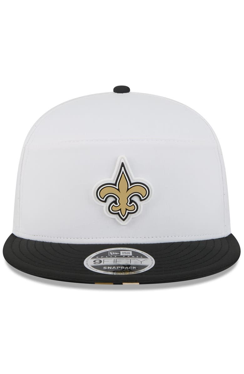 New Era Men's New Era  White/Black New Orleans Saints 2025 NFL Training Camp Split Panel 9FIFTY Snapback Hat, Alternate, color, 