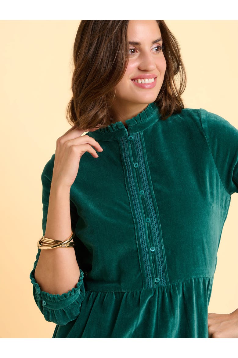 Starry 3/4 Sleeve High Neck Midi Dress, Alternate, color, Turquoise