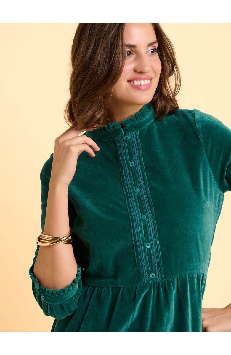 Brakeburn Starry 3/4 Sleeve High Neck Midi Dress, Alternate, color, Turquoise