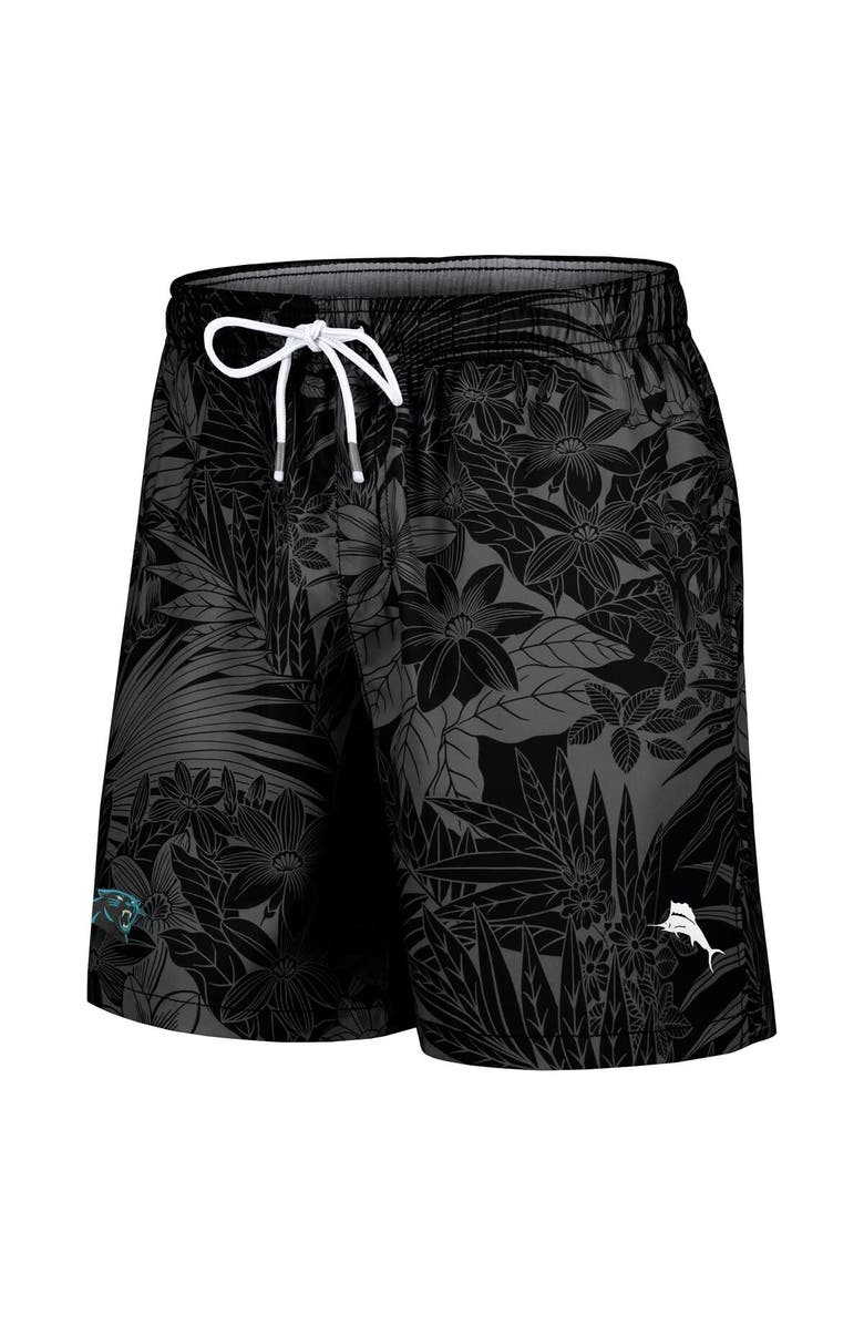 Tommy Bahama Men's Tommy Bahama Black Carolina Panthers Santiago Palms Board Shorts, Alternate, color, 