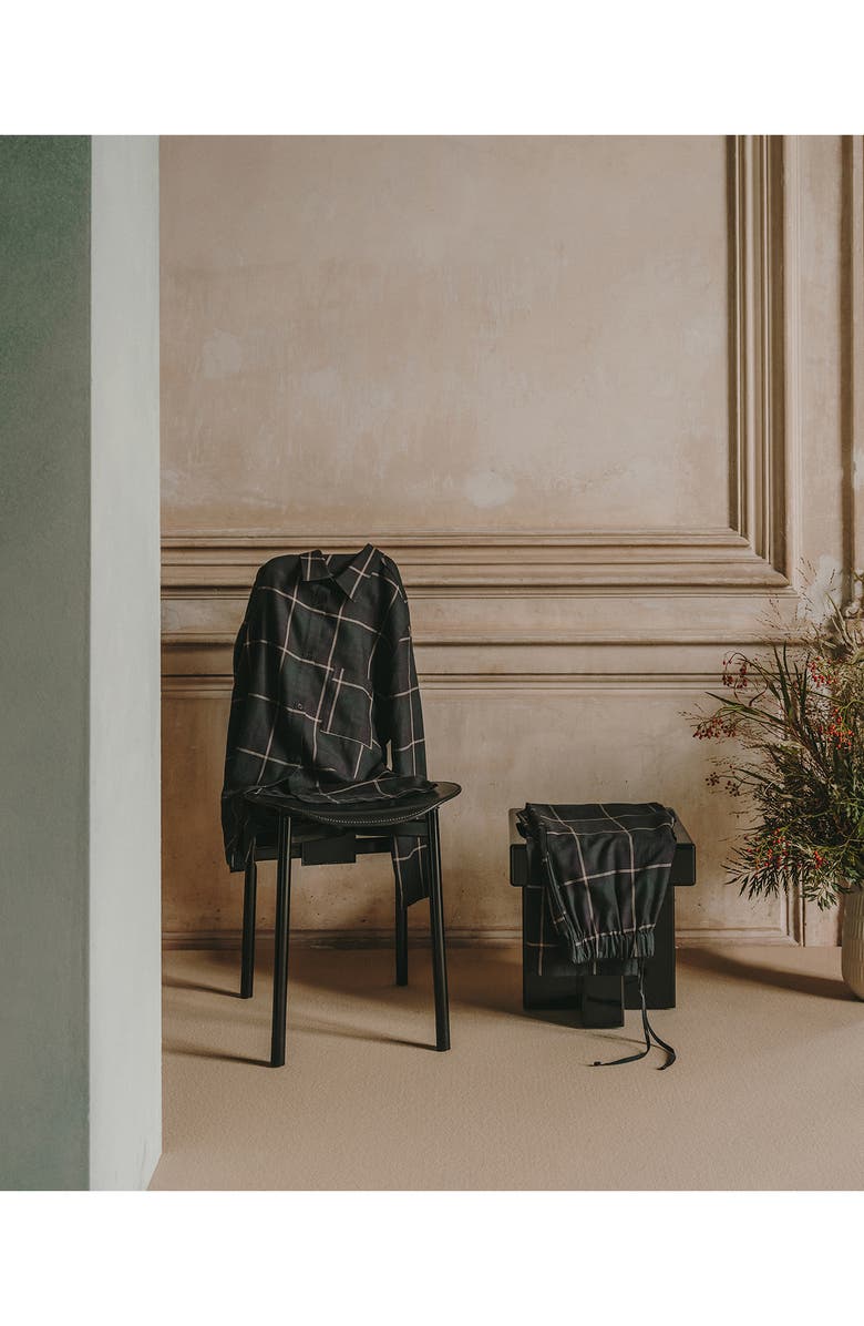 MANGO Check Flannel Pajama Shirt, Alternate, color, 