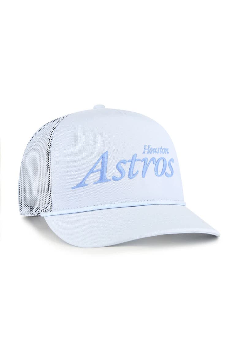 Men's '47 Light Blue Houston Astros Foundation Script Hitch Adjustable Trucker Hat, Alternate, color, Light Blue