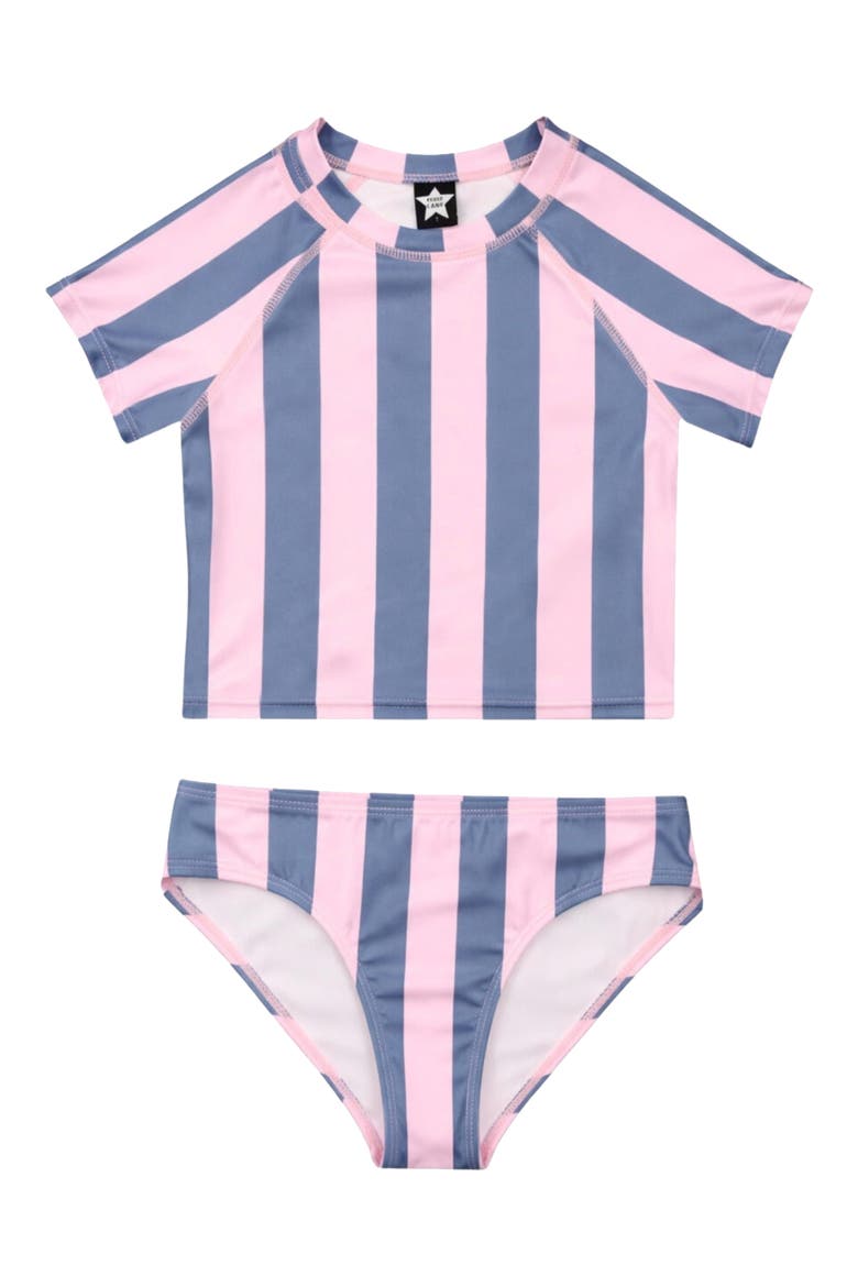Kids' Short Sleeve Rashguard Swimsuit, Main, color, NAVY PINK