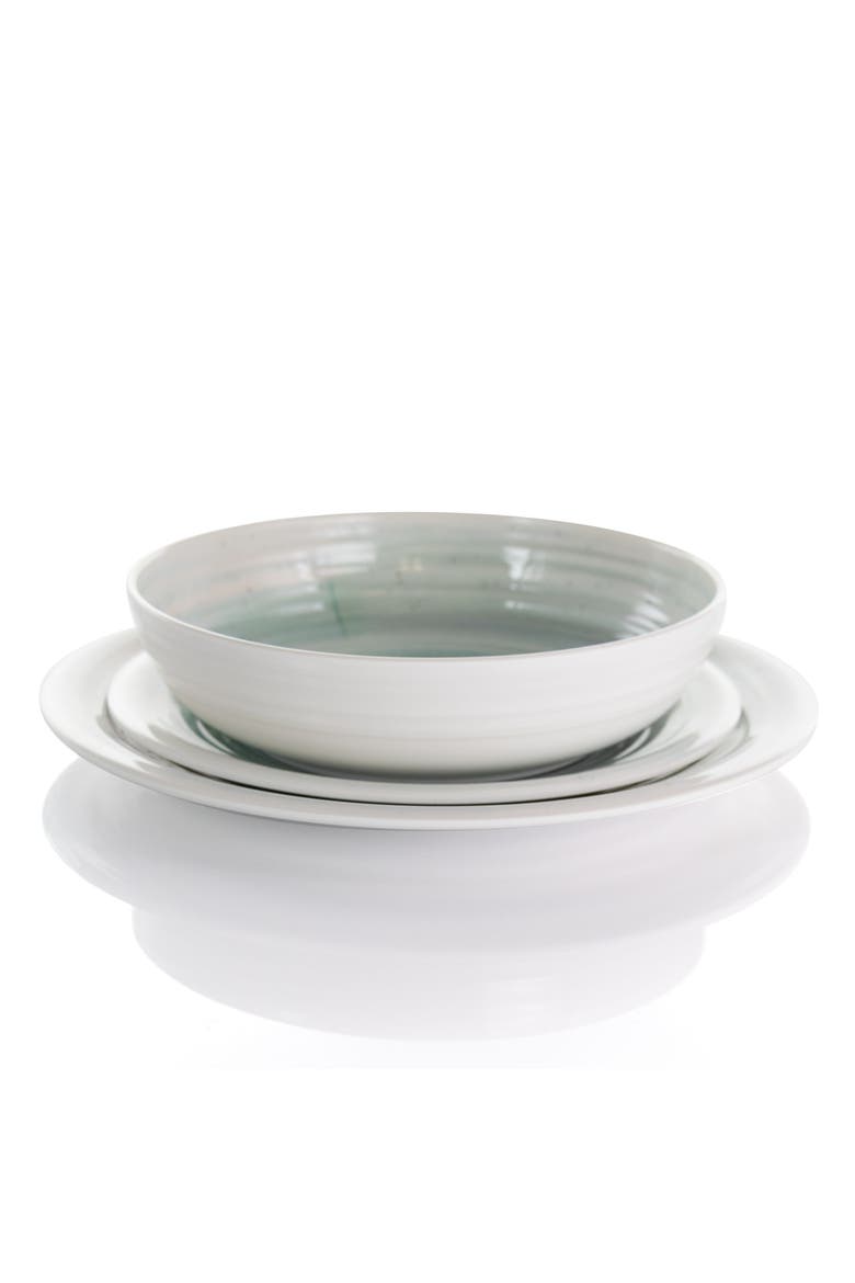 Potters Wheel 12 Piece Melamine Dinnerware Set, Alternate, color, Blue