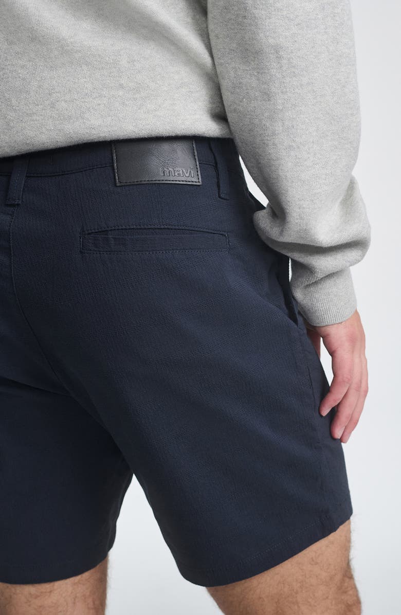 Mavi Jeans Nate Flat Front Seersucker Shorts, Alternate, color, Navy Seersucker