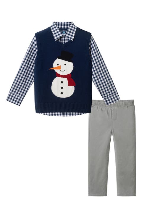 Kids' Sweater Vest, Button-Up Shirt & Pull-On Pants Set (Toddler, Little Kid & Big Kid)