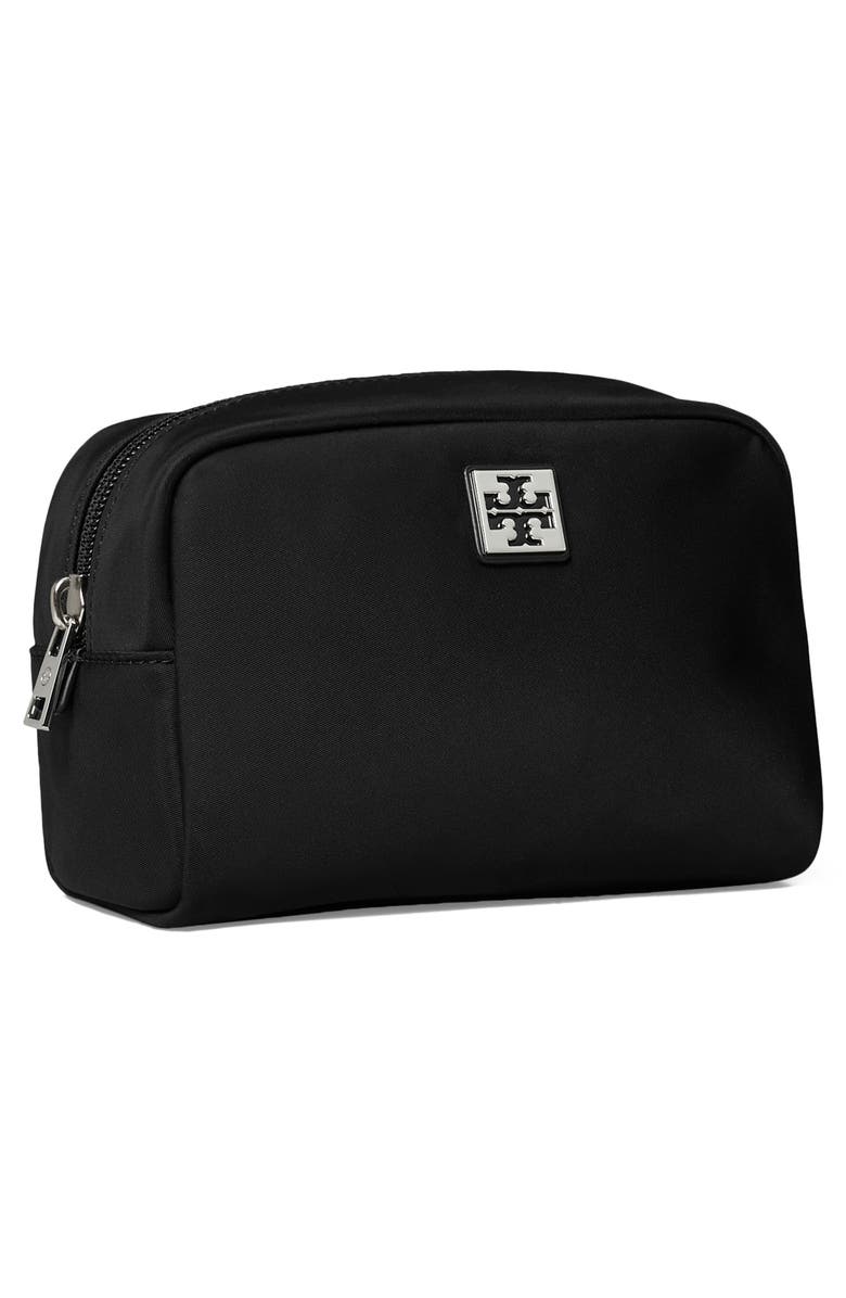 Tory Burch Virginia Cosmetics Case, Alternate, color, Black