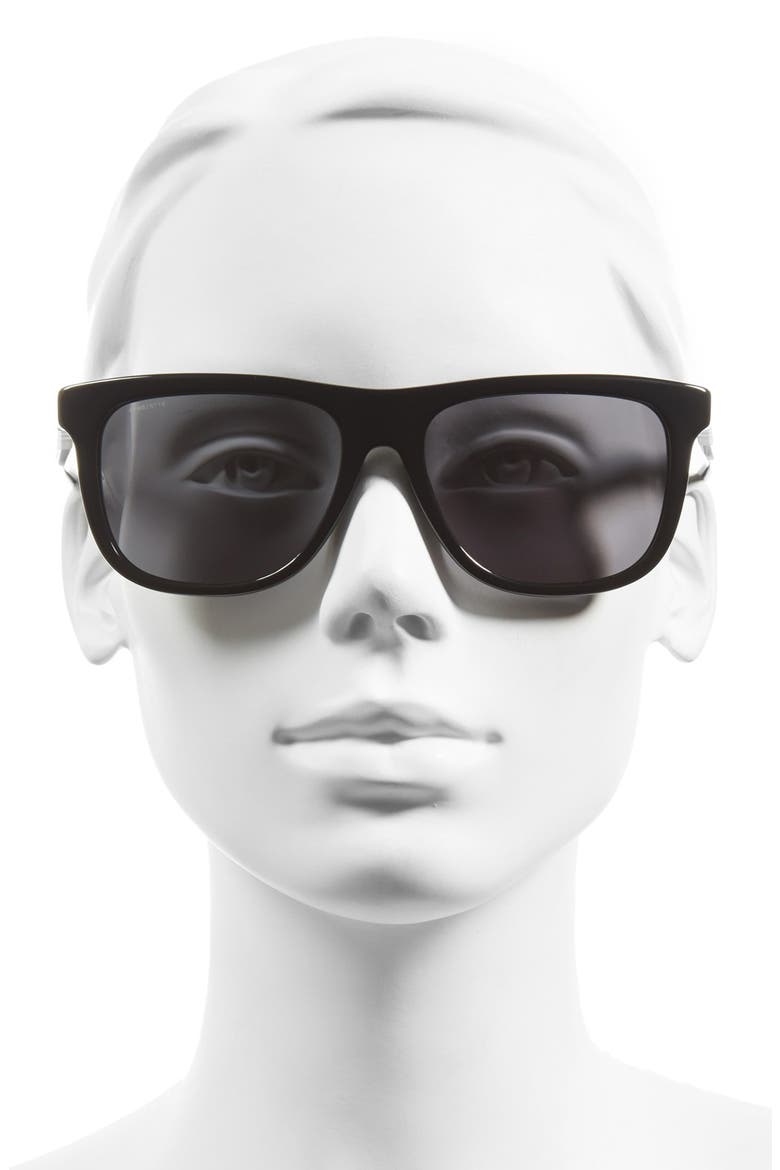 58mm Check Detail Polarized Sunglasses, Alternate, color, BLACK/ GREY POLAR