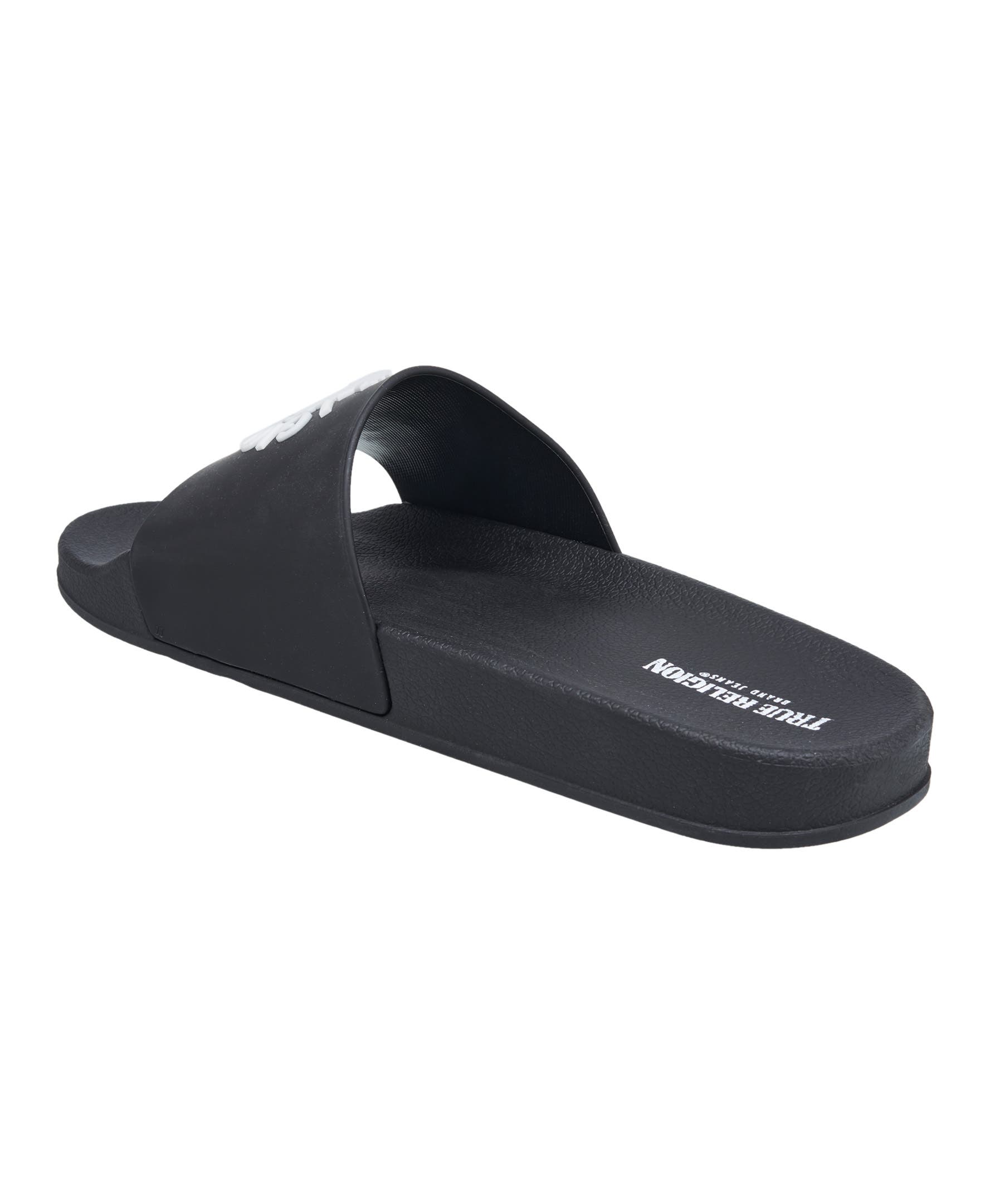 True Religion Tyler Buddha Logo pool Slide, Alternate, color, Black