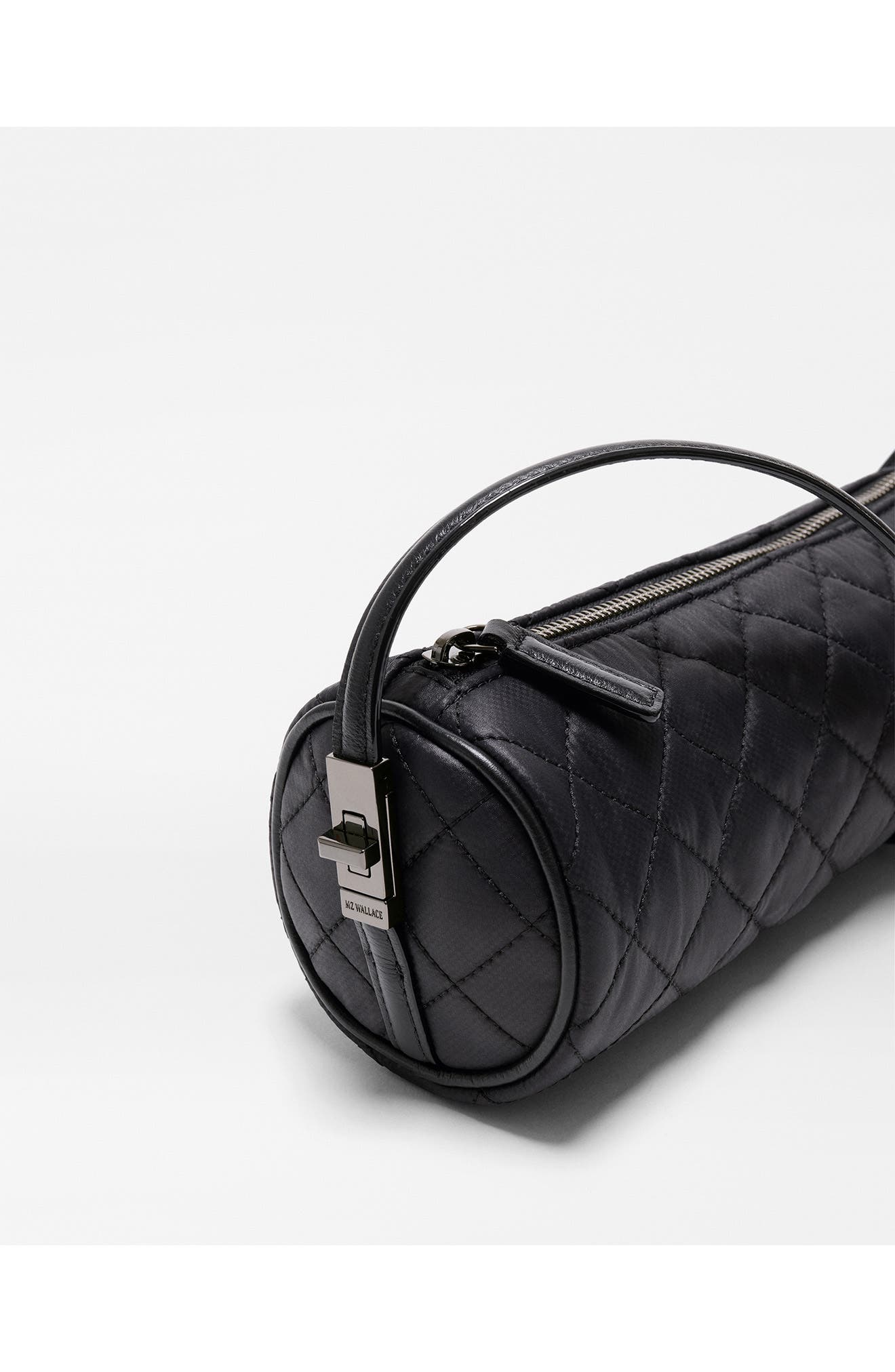 Astor Cylinder Nylon Shoulder Bag, Alternate, color, BLACK